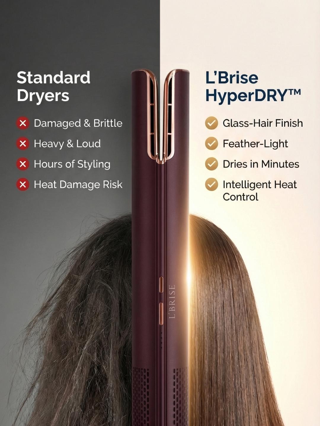 LB HyperDRY™ Professional Hair Dryer (Luxury Aluminum Build / Crimson Red)